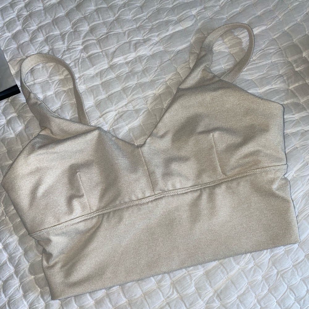 SoulCycle oatmeal sports bra